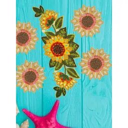 YWULY 5-Pcs Yellow & Green Floral Embellished Table Linen Set-picture-10