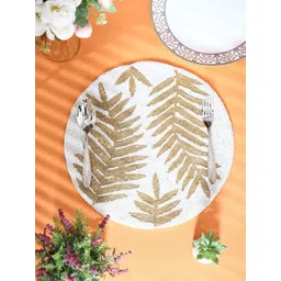 YWULY  Brown & Beige Beaded Table Placemats-picture-17