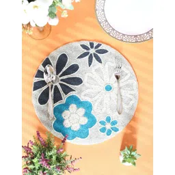 YWULY White & Black Ethnic Motifs Beaded Table Placemats-picture-24