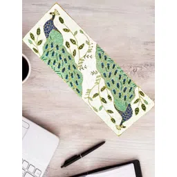 YWULY White & Blue Beads Embroidered Table Runner-picture-21