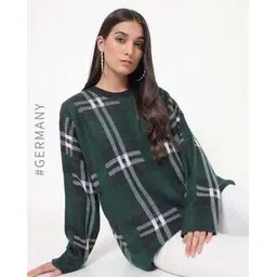 z-one Checked Round-Neck Pullover-picture-52