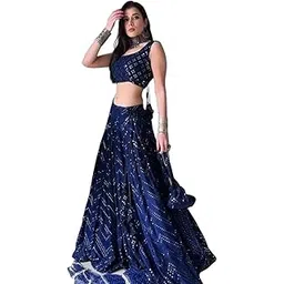 zaalima fashion with z logo ZAALIMA FASHION Womens Georgette Semi Stitched Lehenga Choli Set with Elegant Design Perfect for Weddings and Festive Celebrations-picture-31