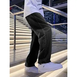 zaba denim Men Loose Fit Mid Rise Black Jeans-picture-14