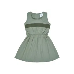 zach and kiki ZACH &KIKI Girls Green Cotton Solid Dress-picture-16