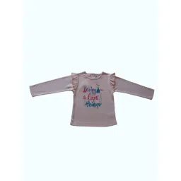 zach and kiki ZACH &KIKI Girls Peach Cotton Printed T- Shirt-picture-48