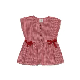 zach and kiki ZACH &KIKI Girls Red Cotton Checks Top-picture-21