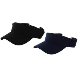 zacharias Unisex Cotton Visors Tennis Cap Pack of 2 Black & Blue image 1