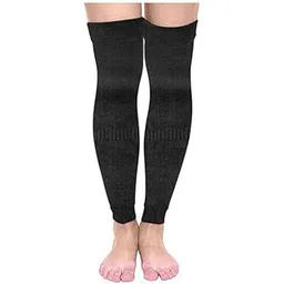zacharias Men & Women Knitted Woolen Leg Warmer & Knee Supporter (Black) (Pack of 1 Pair)-picture-10