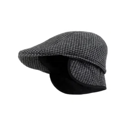 Zacharias Men Self Design Woollen Ascot Cap With Earmuff-picture-19