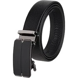 zacharias Men's Faux Leather Belt with Autolock Buckle s-131 (Black, XXL) (Pack of 1)-picture-12