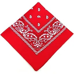 zacharias Unisex Cotton Paisley Printed Cowboy BandanasHandkerchief/Scarf/Headband/Neck Scarf (Pack of 1) Red-picture-19