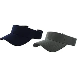 zacharias Unisex Cotton Visors Tennis Cap Pack of 2 Blue & Dark Grey-picture-11