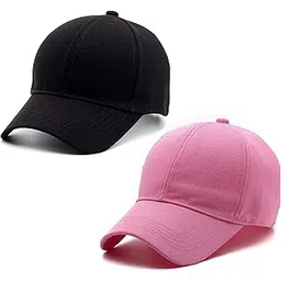 zacharias Women's Cotton Adjustable Plain Solid Baseball Cap (Pack of 2)-picture-10