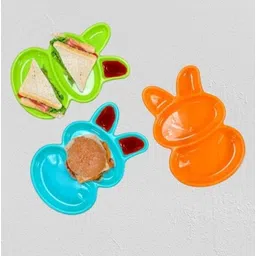zafiva traders Plastic Cartoon Plates For Kids (Pack of 3) Sectioned Plate-picture-13