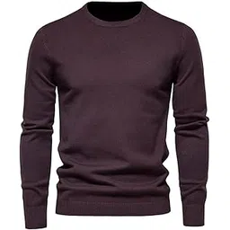 zafoni Men Shirts, Autumn Winter Sweater Thicken Men Round Neck Hair Pullover Long Sleeve Solid Color Men Casual Bottoming Shirt-picture-34