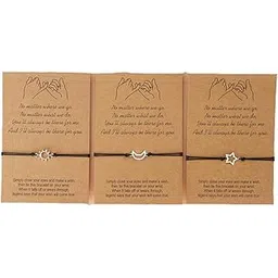 zahsy BFF Friendship Bracelets Gift for 3 Sun Moon Star Pinky Promise Bracelets Best Friend Christmas Birthday Gifts for Women Girls Matching Bracelet for Teens Girls, Small-picture-19