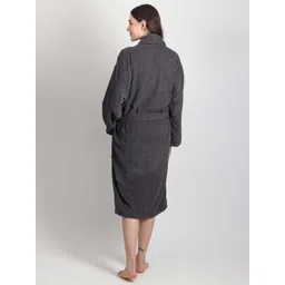 ZAHYA Grey 500 GSM Pure Cotton Bath Robe image 5