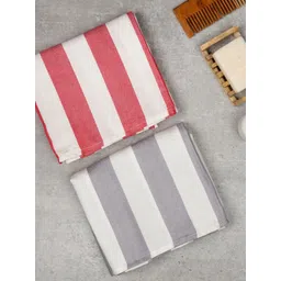 ZAHYA Red & Grey Pack of 2 100% Pure Bamboo Bath Towel Set-picture-37