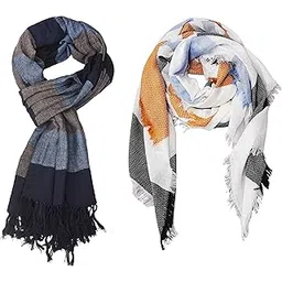 zaina Men's and Women's Sober Look Scarf (Multicolour) -Combo Pack of 2-picture-44