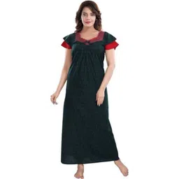 Zairra Printed Flutter Sleeves Maxi Nightdress-picture-12