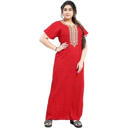 Zairra Women Embroidered & Printed Maxi Nightdress-picture-27