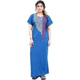 Zairra Women Embroidered & Printed Maxi Nightdress-picture-30