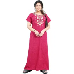Zairra Women Embroidered Rayon Nightdress-picture-33