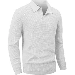 zaitun Mens Long Sleeve Knit Polo Shirts Casual Lightweight Collared Sweater-picture-48