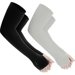 zakia Premium Beige Arm Sleeves For Men & Women - UV Sun Protection, UPF 50 Cool Arm Hand Cover - Unisex for Bike Ride, Golf, Cricket, Cycling, Yoga, Gym Sports(Set of 2)-picture-22