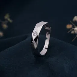 Zalkari Pure 925 Men's ring White Gold Plated Sterling Silver Cubic Zirconia Rhodium Plated Ring-picture-16