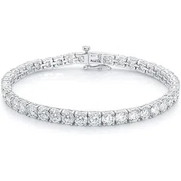 zalkari Silver Cubic Zirconia Lobster Claw Tennis Bracelet-picture-50
