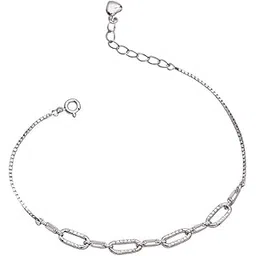 zalkari Silver Forever Linked Paperclick Bracelet-picture-20