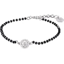 zalkari Silver Solitaire Halo Bead Bracelet-picture-34