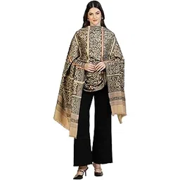 zamour Women's Jamawar Woven, Faux Pashmina Feel, Floral Patterned Woollen Shawl-picture-36