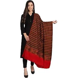 zamour Women's Kullu Himachali Woollen Plain Himalayan Striped Shawl Wrap 40 in x 80 in-picture-14