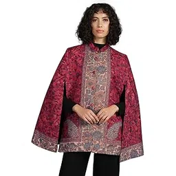 zamour Women's Woven Royal Luxury Cape Jacket in Paisley Patterns (Medium-Large)-picture-41