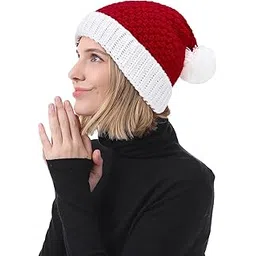 zando Unisex Christmas Hats Adults Santa Hat Adult Santa Beanie Warm Christmas Hats for Women Men Christmas Beanie Winter Hat-picture-46