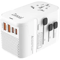 zanoal 220V to 110V Converter for European Travel,Step Down Voltage Converter US to Europe,Universal Travel Power Adapter with 2 Type C +2 USB A,PD20W,USA/UK/EU/AUS/China Vacation Travel Essentials-picture-50