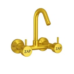 ZAP Elixir Brass Gold Chrome Finish 360 Deg Wall Mounted Kitchen Sink Mixer-picture-30