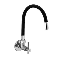 ZAP Terrim Brass Chrome Finish Wall Mount Sink Cock for Kitchen with Silicone Flexible Spout-picture-13