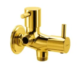 Zap Turbo Brass Gold Finish 2 in 1 Angle Valve with Wall Flange-picture-27