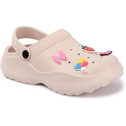 zapatoz Kids Platform Clogs, Black, Slip-On Style with Decorative Charms, Lightweight Casual Footwear-picture-46