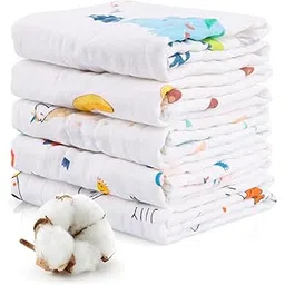 ZAPLES Muslin Cotton Burping Towels, Burp Cloth for Newborn Baby Extra Soft Large Hankies Reusable Napkins for Infants Toddlers (2)-picture-22