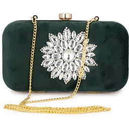 zari and fashion Party Green Clutch-picture-19