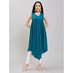 Zari Jaipur Dark Green Viscose Regular Fit Embroidery Kurta-picture-11