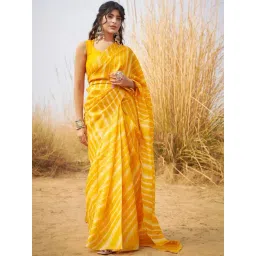 Zari Jaipur Yellow Leheriya Saree-picture-10