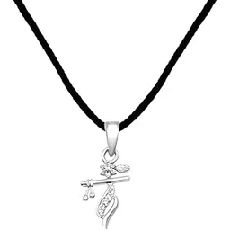 zarkan 925 Hallmark, Authentic and Certified Silver Krishna Bansuri Pendant With Dori | Beautiful Gift for Special Occasions.-picture-21
