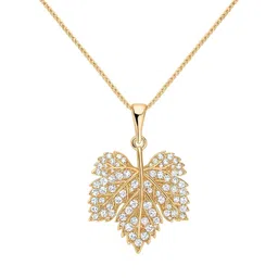 Zarkan 925 Hallmark Silver Gold Leaf Necklace Rhodium Cubic Zirconia Sterling Silver Pendant-picture-18