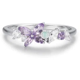 Zarkan 925 Hallmark Silver Monarch Butterfly Amethyst Ring Sterling Silver Cubic Zirconia Rhodium Plated Ring-picture-17