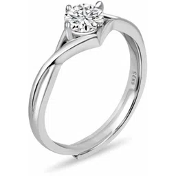 zarkan Sterling Silver Cubic Zirconia Rhodium Plated Ring-picture-40